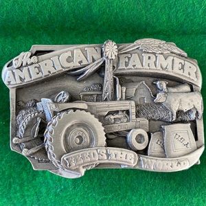 Siskiyou BeltBuckle - The American Farmer Feeds the World- Vintage
